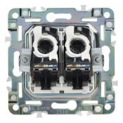 Розетка встраиваемая компьютерная двойная IEK SKANDY SK-K20-1-K01 SK-K03W RJ45 кат.5E арктический белый