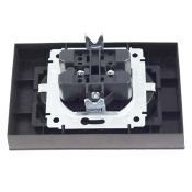 Штепсельная розетка встраиваемая двойная IEK BRITE 16А BR-R21-16-K45-F РС12-3-БрТБ с з/к без з/ш в сборе бронза