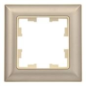Рамка пластик 1 пост IEK BRITE BR-M12-12-3-K10 РУ-1-Бр бежевый/шампань