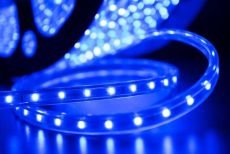 Светодиодная лента Синий 3528 220V  60Led/м герм 00000001105 LT360-B-100 IP68