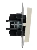 Выключатель встраиваемый двухклавишный с подсветкой IEK BRITE BR-V20-1-10-K10 ВС10-2-1-БрКр бежевый