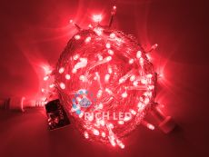 гирлянда НИТЬ 10W Красный Rich LED RL-S10C-24V-T/R, прозрачный провод 10 м., соединяемая, 24V, 100 Led, IP54, статика