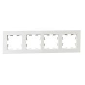 Рамка пластик 4 поста IEK BRITE BR-M42-51-K01 РУ-4-Бр белый рифленый