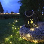 фигурка  светодиодная Декоративный фонарь Белый теплый, 501-145, 1Led, 1хАА, черный плетеный корпус,  IP20