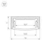 алюминиевый профиль S-LUX с экраном SL-SLIM-H7-2000 ANOD+OPAL 036834