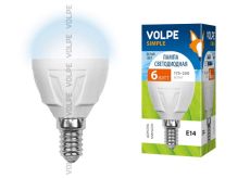 светодиодная лампа шар  G45 Белый дневной  6W 09455 LED-G45-6W/NW/E14/FR/S Simple Volpe Уценка!!!