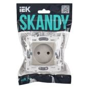Штепсельная розетка встраиваемая IEK SKANDY 10А SK-R13-10-K37 SK-R01Sh без з/к с з/ш шампань