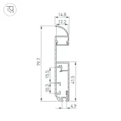 алюминиевый профиль PLINTUS-H80-2000 ANOD 046390