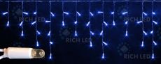 гирлянда БАХРОМА   6W  Синий, Rich LED RL-i3*0.5-RW/B,  белый резиновый провод 3x0.5 м., соединяемая, 220V, 112 Led, IP65, статика