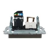Розетка двойная RJ11+RJ45 кат.5E РК/Т12-БрС сталь BR-KT20-O-1-K46 BRITE IEK