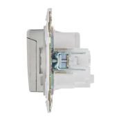 Штепсельная розетка встраиваемая IEK SKANDY 16А SK-R16-16-44-K50 SK-R11N с з/к без з/ш и крышкой металл никель IP44
