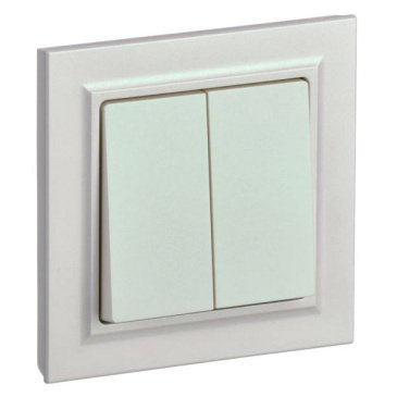 Выключатель встраиваемый двухклавишный IEK BRITE BR-V20-0-10-K36-F ВСР10-2-0-БрЖ в сборе жемчуг