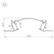 алюминиевый профиль с экраном ALM-ARC-DOUBLE-2000 ANOD+FROST 029852