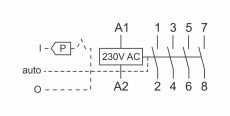 Контактор 63A 220V ST63-40-M контакт 4NO, потребляемая мощность 2,1Вт, размер 4 модуля