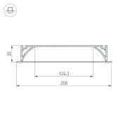 алюминиевый профиль с экраном ARL ARH-POWER-W200-F-2000 ANOD  027916