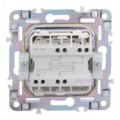 Выключатель встраиваемый одноклавишный перекрестный IEK SKANDY SK-V13-0-10-K23 SK-V03S серебряный