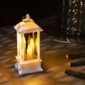 фигурка  светодиодная «Белый фонарь со свечками»  Белый теплый, LR44х3, 5.5х13х5.5 см