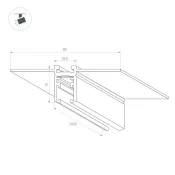шинопровод магнитный MAG-MICROCOSM-TRACK-5015-FDW-2000 (BK) 043051
