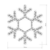 украшение из дюралайта  7.5W СНЕЖИНКА  Белый теплый 025315 ARD-SNOWFLAKE-M7-450x375-126LED IP65