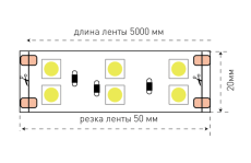 Светодиодная лента Белый теплый 5060 24V 28.8W/m 120Led/метр 00-00009704 SWG5120-24-28.8-WW-M