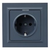 Штепсельная розетка встраиваемая IEK BRITE 16А BR-R14-16-K35-F РСР14-1-0-БрМ с з/к и шторками в сборе маренго