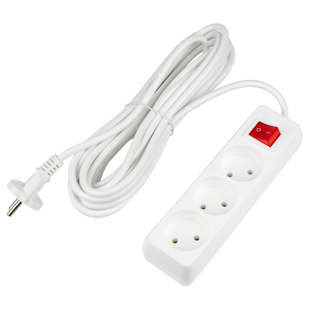 удлинитель без заземления и выключателем Uniel UL-00009997 S-CU3-7B WHITE 7м Ultra