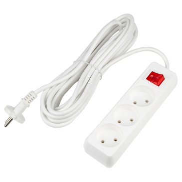 удлинитель без заземления и выключателем Uniel UL-00009997 S-CU3-7B WHITE 7м Ultra