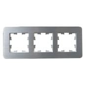 Рамка металлическая 3 поста IEK BRITE BR-M32-M-21-K47 РУ-3-1-Бр алюминий RE AL