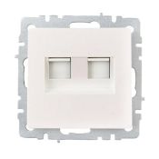 Розетка встраиваемая компьютерная двойная IEK BRITE BR-K20-2-K36 РК11-2-БрЖ RJ45 кат.6 жемчуг