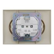 Штепсельная розетка встраиваемая двойная IEK SKANDY 16А SK-R24-16-K10-F SK-R07B с з/к с з/ш в сборе арктический бежевый