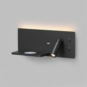 Накладной светильник-бра  11W Белый теплый DENKIRS CHARGELUX DK5092-BK 220V IP20 с  USB-A и USB-C, беспроводная зарядка черный
