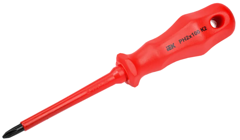 Отвертка диэлектрическая PH2х100 K2 ARMA2L 3 A2L3-SC30-K2-PH-20-100  IEK