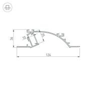 алюминиевый профиль с экраном ALM-ARC-SINGLE-2000 ANOD+FROST 029850
