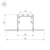 алюминиевый профиль SL-LINIA32-FANTOM-2000 ANOD 027158