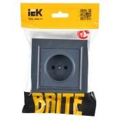 Штепсельная розетка встраиваемая IEK BRITE 10А BR-R10-10-K35-F РСР10-1-0-БрМ без з/к и шторками в сборе маренго