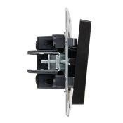 Выключатель встраиваемый двухклавишный с подсветкой IEK BRITE BR-V20-1-10-K02 ВС10-2-1-БрЧ черный