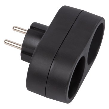 разветвитель -двойник Uniel без заземления UL-00011234 S-ES2-16O BLACK