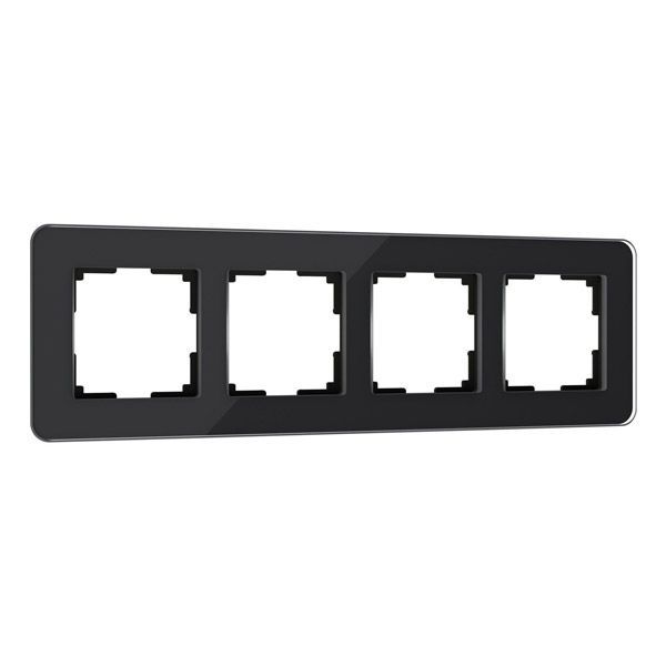 Рамка стеклянная 4  поста WERKEL Elite W0042448 черный