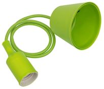 патрон E27 пластик REXANT силиконовый со шнуром 1 м зеленый