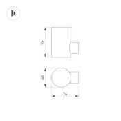 Накладной светильник   3.5W Белый дневной 034101 KT-RAY-WALL-R46 24V цилиндр серый