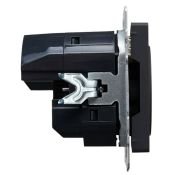 Штепсельная розетка встраиваемая IEK BRITE 16А BR-R14-16-U21-D31-K53 РЮш10-2-БрГ с з/к и шторками с USB A+A 3,1А графит