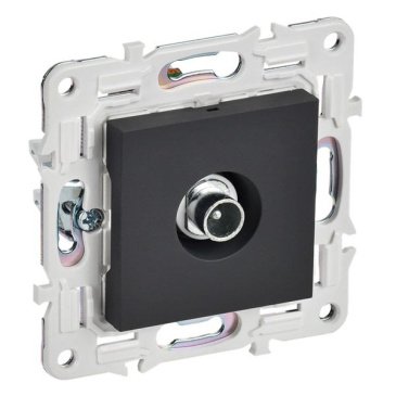 ТВ-розетка встраиваемая проходная IEK SKANDY SK-A10-P-K53 SK-A17G графит