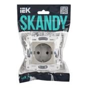 Штепсельная розетка встраиваемая IEK SKANDY 16А SK-R14-16-K37 SK-R04Sh с з/к без з/ш шампань