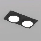 Встраиваемый светильник без лампы DENKIRS FLAT DK2092-BK 2xGX53 черный прямоугольный