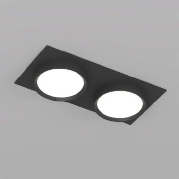 Встраиваемый светильник без лампы DENKIRS FLAT DK2092-BK 2xGX53 черный прямоугольный