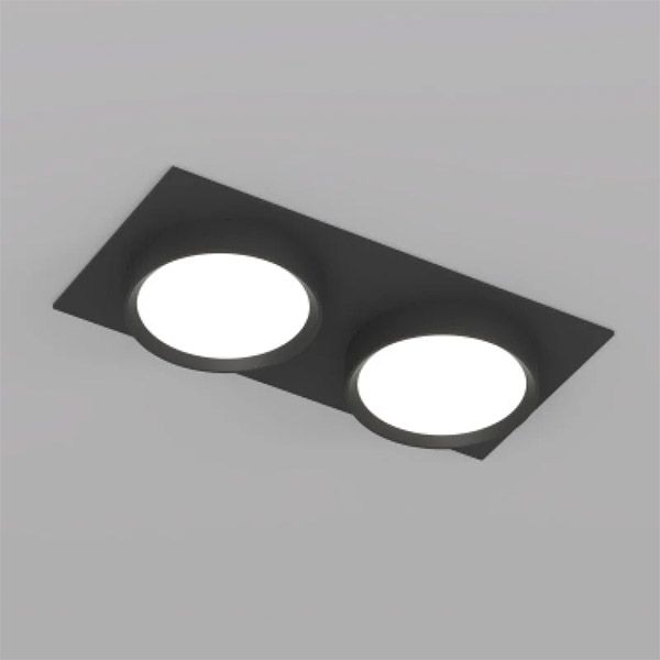 Встраиваемый светильник без лампы DENKIRS FLAT DK2092-BK 2xGX53 черный прямоугольный