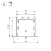 алюминиевый профиль LINIA49-F-S-3000 ANOD 041872