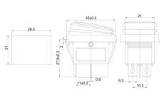 Переключатель  RWB-507/ KCD-767 on-off 15A, 250V влагозащищенный синий с подсветкой