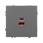 Розетка встраиваемая USB A+C Arlight 3,25A SCT-NOBE-MUAC-SFPL-FC-GR 054319 серый