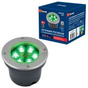 светильник    6W Зеленый UL-00006822 ULU-B11A 220V IP67 круглый встраиваемый серый